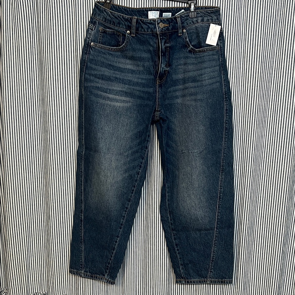 Classic Barrel Blue Denim Jeans-Womens